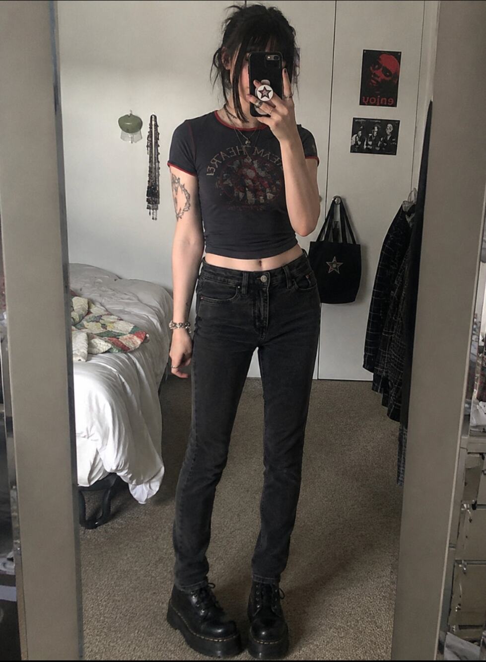 American Eagle 000R Kidcore The Dream Team Punk Black Goth Emo Jeans